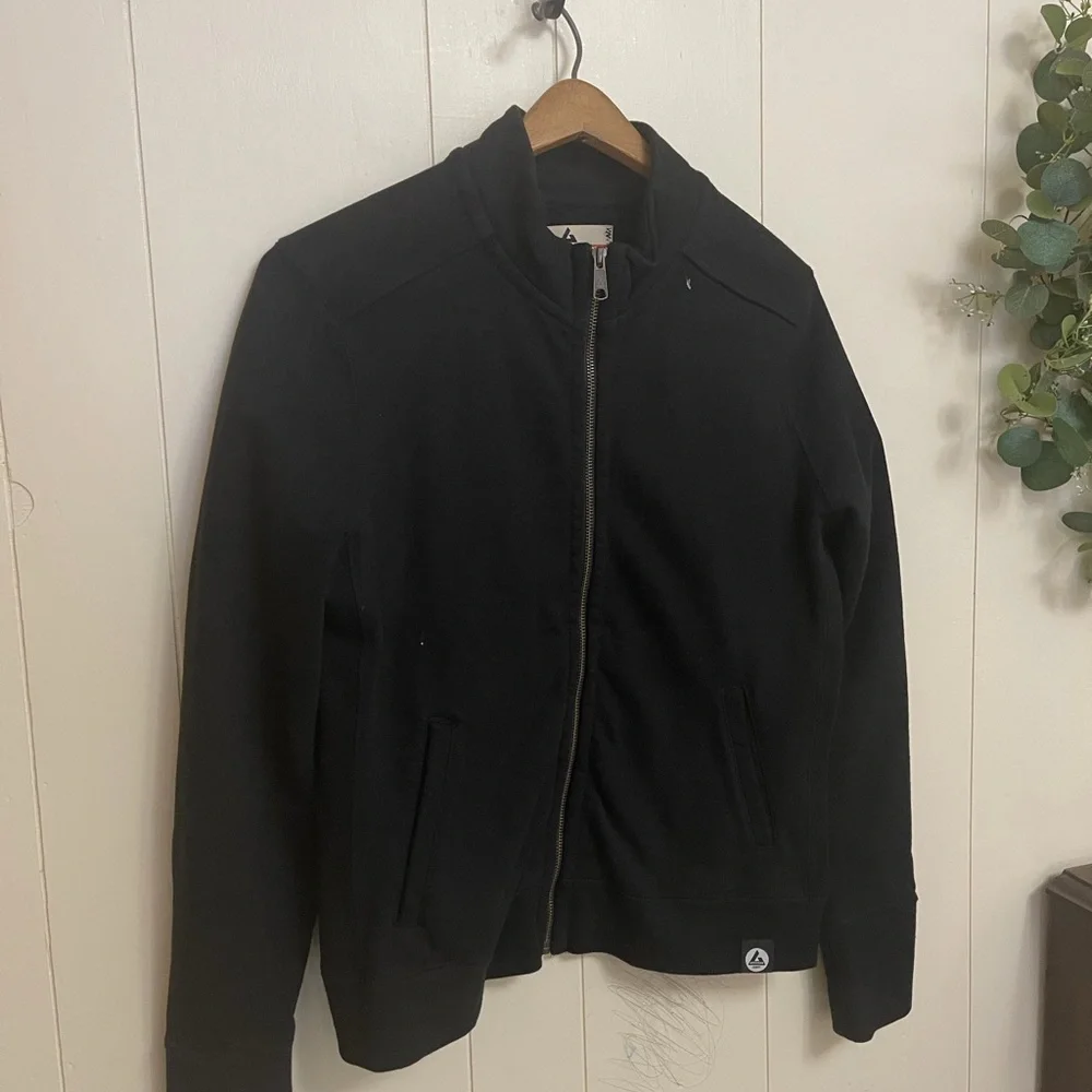 American Giant Women's Black Zip Front Bomber Jacket made in USA - Picture 7 of 10